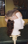 Custom wig upon reception; inside view